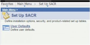 set up sacr - user default menu